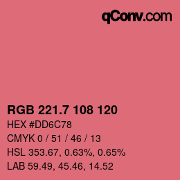 カラーコード: RGB 221.7 108 120 | qconv.com