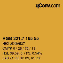 カラーコード: RGB 221.7 165 55 | qconv.com