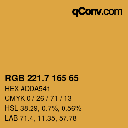 カラーコード: RGB 221.7 165 65 | qconv.com