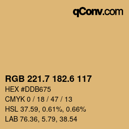 カラーコード: RGB 221.7 182.6 117 | qconv.com