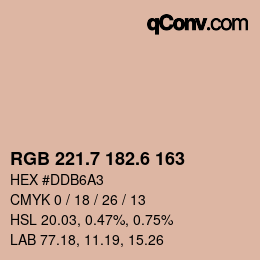 カラーコード: RGB 221.7 182.6 163 | qconv.com