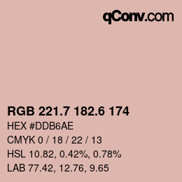 カラーコード: RGB 221.7 182.6 174 | qconv.com