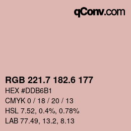 カラーコード: RGB 221.7 182.6 177 | qconv.com