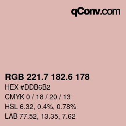 カラーコード: RGB 221.7 182.6 178 | qconv.com