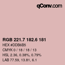 カラーコード: RGB 221.7 182.6 181 | qconv.com