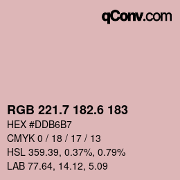 カラーコード: RGB 221.7 182.6 183 | qconv.com