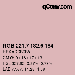 カラーコード: RGB 221.7 182.6 184 | qconv.com