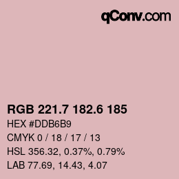 カラーコード: RGB 221.7 182.6 185 | qconv.com