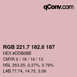 カラーコード: RGB 221.7 182.6 187 | qconv.com