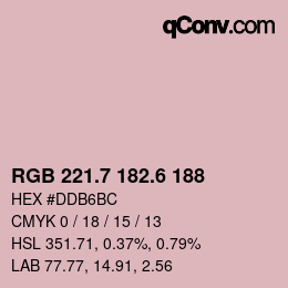 カラーコード: RGB 221.7 182.6 188 | qconv.com