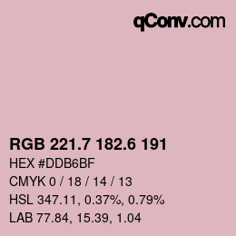 カラーコード: RGB 221.7 182.6 191 | qconv.com