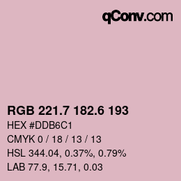 カラーコード: RGB 221.7 182.6 193 | qconv.com