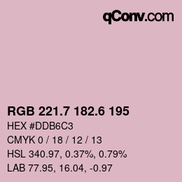 カラーコード: RGB 221.7 182.6 195 | qconv.com