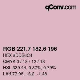 カラーコード: RGB 221.7 182.6 196 | qconv.com