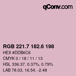 カラーコード: RGB 221.7 182.6 198 | qconv.com