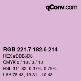 カラーコード: RGB 221.7 182.6 214 | qconv.com