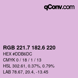 カラーコード: RGB 221.7 182.6 220 | qconv.com