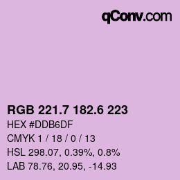 カラーコード: RGB 221.7 182.6 223 | qconv.com