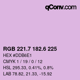 カラーコード: RGB 221.7 182.6 225 | qconv.com