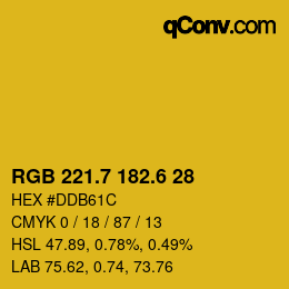 カラーコード: RGB 221.7 182.6 28 | qconv.com
