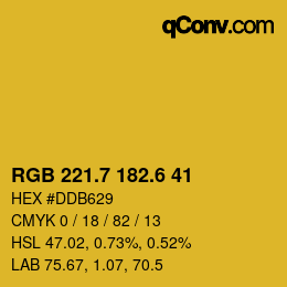 カラーコード: RGB 221.7 182.6 41 | qconv.com