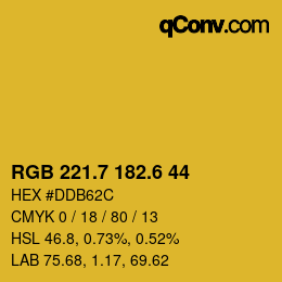 カラーコード: RGB 221.7 182.6 44 | qconv.com