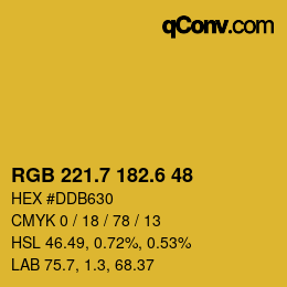 カラーコード: RGB 221.7 182.6 48 | qconv.com