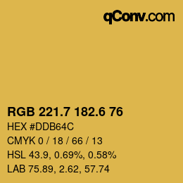 カラーコード: RGB 221.7 182.6 76 | qconv.com