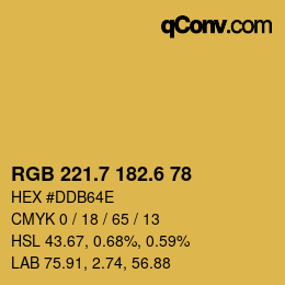 カラーコード: RGB 221.7 182.6 78 | qconv.com
