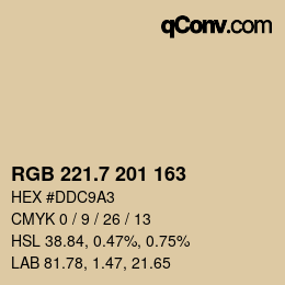 カラーコード: RGB 221.7 201 163 | qconv.com
