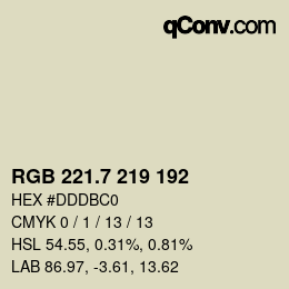 カラーコード: RGB 221.7 219 192 | qconv.com