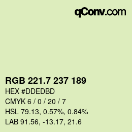 カラーコード: RGB 221.7 237 189 | qconv.com