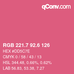 カラーコード: RGB 221.7 92.6 126 | qconv.com