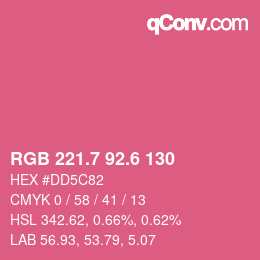 カラーコード: RGB 221.7 92.6 130 | qconv.com