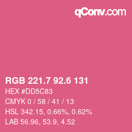 カラーコード: RGB 221.7 92.6 131 | qconv.com
