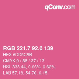 カラーコード: RGB 221.7 92.6 139 | qconv.com
