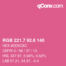 カラーコード: RGB 221.7 92.6 140 | qconv.com