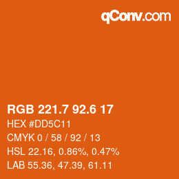 カラーコード: RGB 221.7 92.6 17 | qconv.com