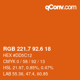 カラーコード: RGB 221.7 92.6 18 | qconv.com