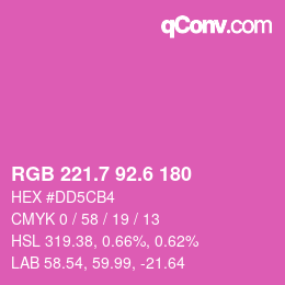 カラーコード: RGB 221.7 92.6 180 | qconv.com