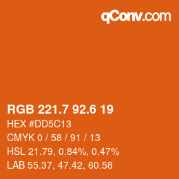 カラーコード: RGB 221.7 92.6 19 | qconv.com