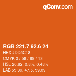 カラーコード: RGB 221.7 92.6 24 | qconv.com