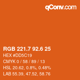 カラーコード: RGB 221.7 92.6 25 | qconv.com
