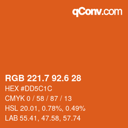 カラーコード: RGB 221.7 92.6 28 | qconv.com