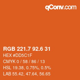 カラーコード: RGB 221.7 92.6 31 | qconv.com