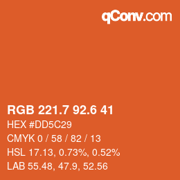 カラーコード: RGB 221.7 92.6 41 | qconv.com