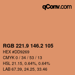 カラーコード: RGB 221.9 146.2 105 | qconv.com
