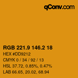 Color code: RGB 221.9 146.2 18 | qconv.com