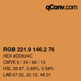 Color code: RGB 221.9 146.2 76 | qconv.com