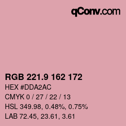 Color code: RGB 221.9 162 172 | qconv.com